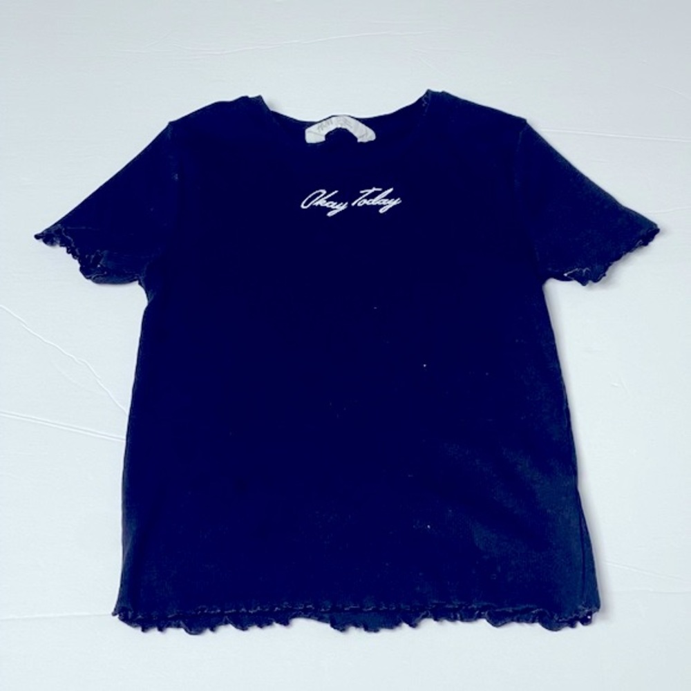 Ribbed T-shirt Short sleeve Black/White 8/10Y